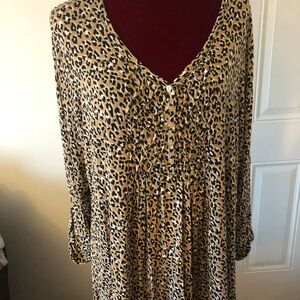 Kim Rogers 3XL Plus Animal Print Shirt Tunic